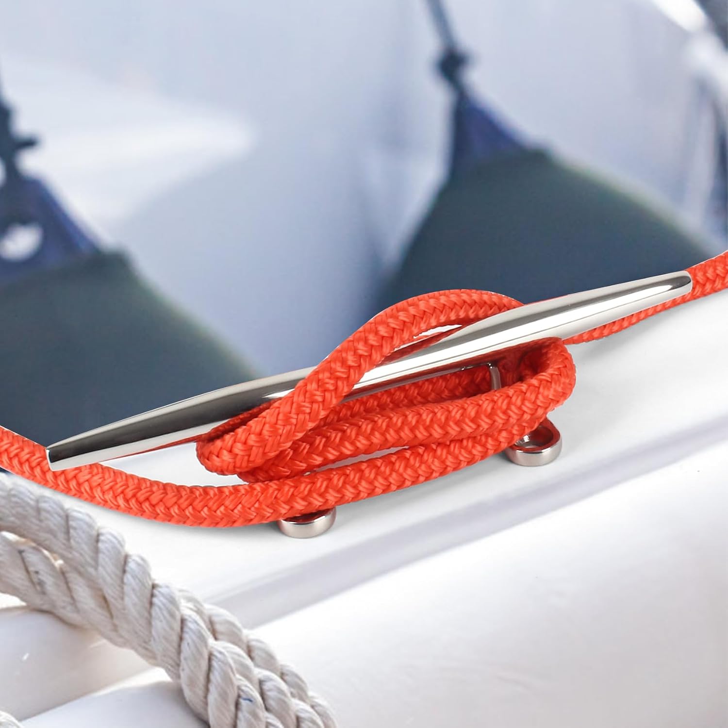 Fender Lines, 3/8'' x 6' Boat Fender Lines with Loop, Double Braid Boat Bumper Rope Boat Fender Rope Dock Lines Boat Ropes for Docking Boat Lines Dock Ties Jet Ski Mooring Small Boating Docking 4 Pack