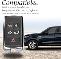 Vista 6 de Vitodeco Funda de cuero genuino para llavero inteligente compatible con Land Rover Discovery, Range Rover, Defender 2017 - 2023 (5 botones, marrón)