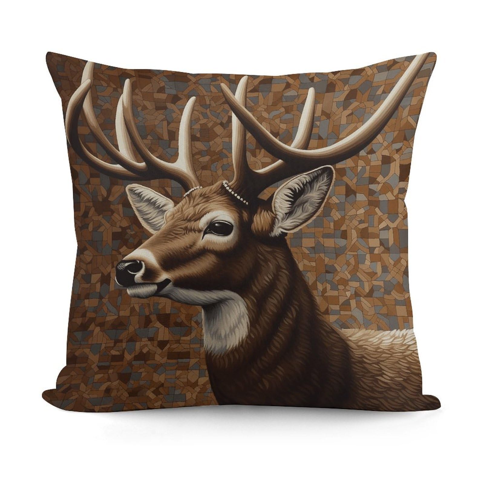 VstaDank Deer on Brown Background Throw Pillow Cover Soft Square Cushion Cover Art Artwork Pillow Covers Mordern Couch Pillow Covers Decorative Cushion Case for Chair Couch Bedroom Living Room