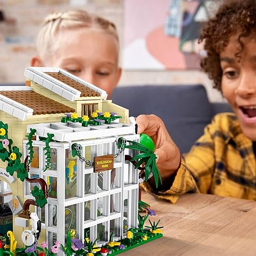 Miniatura 6 de Beberlu Bloques de construcción de parque ecológico, 1506 piezas de ladrillos de construcción con vista de calle, juguetes con iluminación LED para