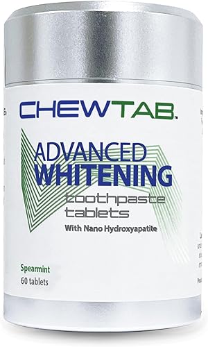 Pastillas de pasta de dientes blanqueadoras avanzadas Chewtab con nano-hidroxiapatita (menta verde)