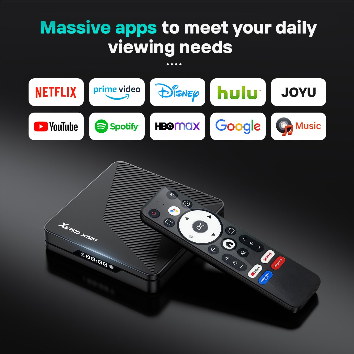 GREVA 8K TV Box Android 14.0, 2025 Nuovo Android Box 4G RAM 64G ROM Chipset S905X5M Supporto Dolby Vision WiFi6 HDR10 BT5.0 HDMI 2.1 10/100M Ethernet LAN 3D HD Smart TV Box Black
