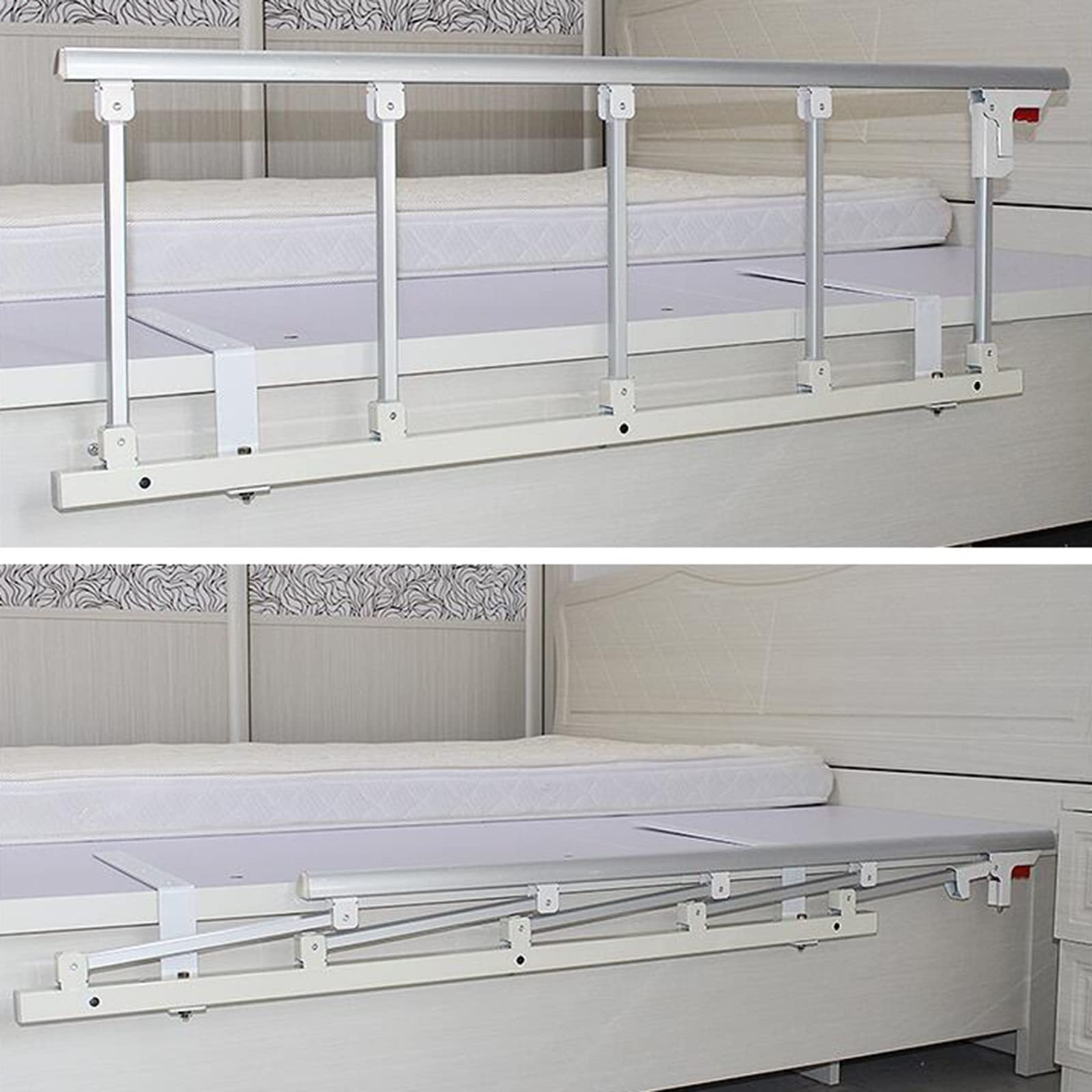 Barandilla de cama plegable, barandilla de cama plegable, barandilla de cama para cama ajustable, barandilla de cama plegable para adultos mayores, barra plegable junto a la cama disponible para la
