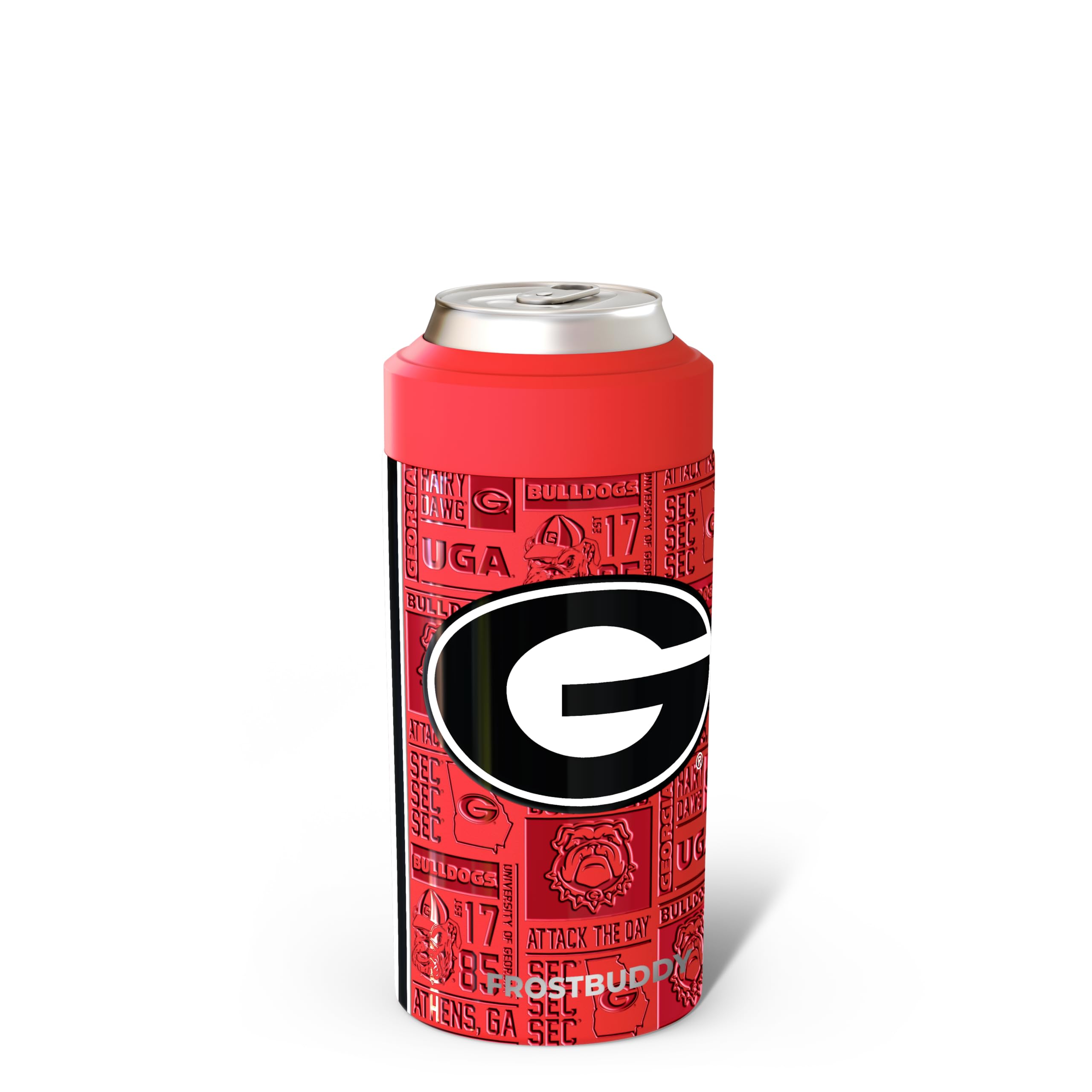 Frost Buddy Universal Can Cooler - Fits 12 &amp; 16 oz (Georgia Bulldogs | 3D)