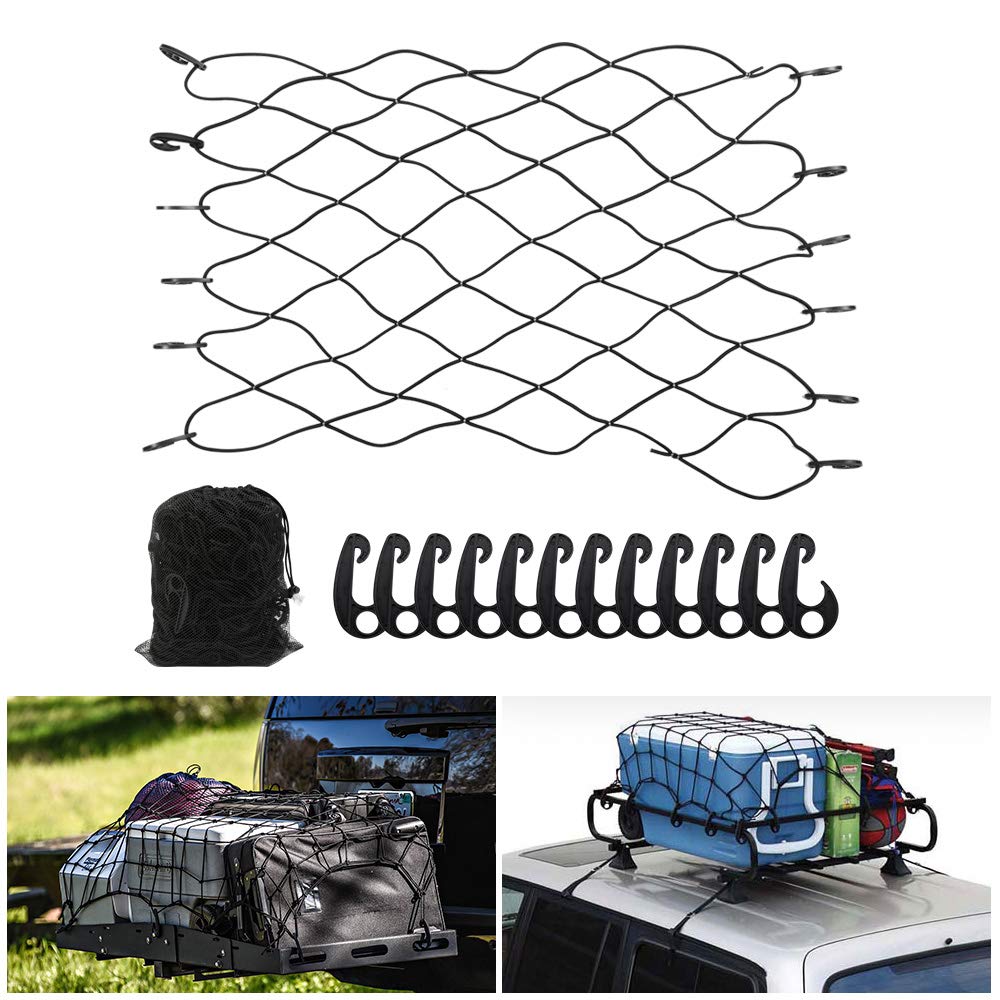 Buy 47" x 36" Heavy Duty Bungee Cord Cargo Net Stretches to 90" x 60