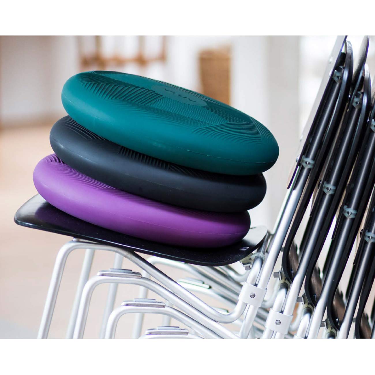VLUV PED Lines PVC-Balancekissen 36cm in Anthracite