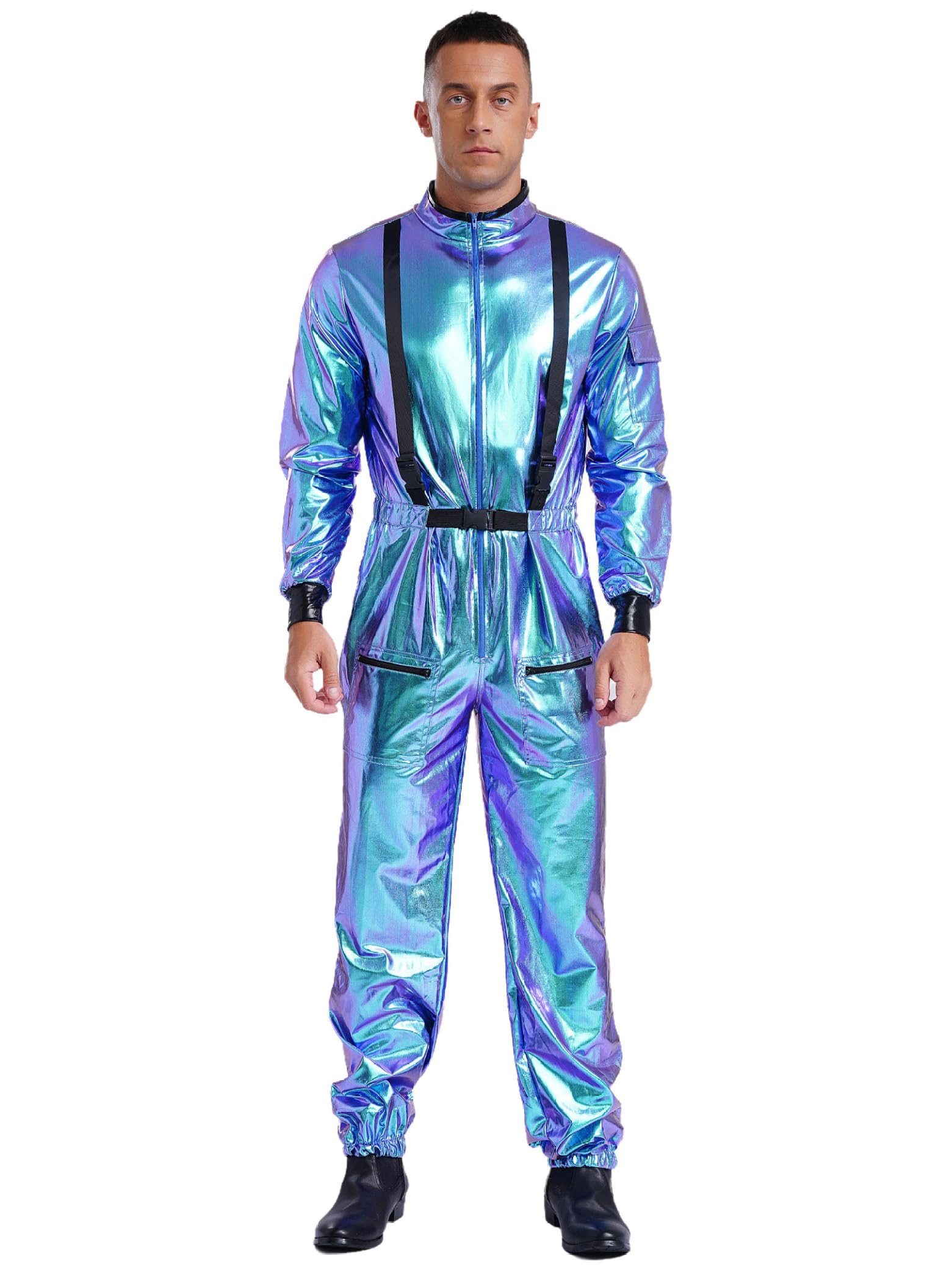 Astronaut Kostüm Overall - Glänzender Spaceman Anzug Für Cosplay & Halloween