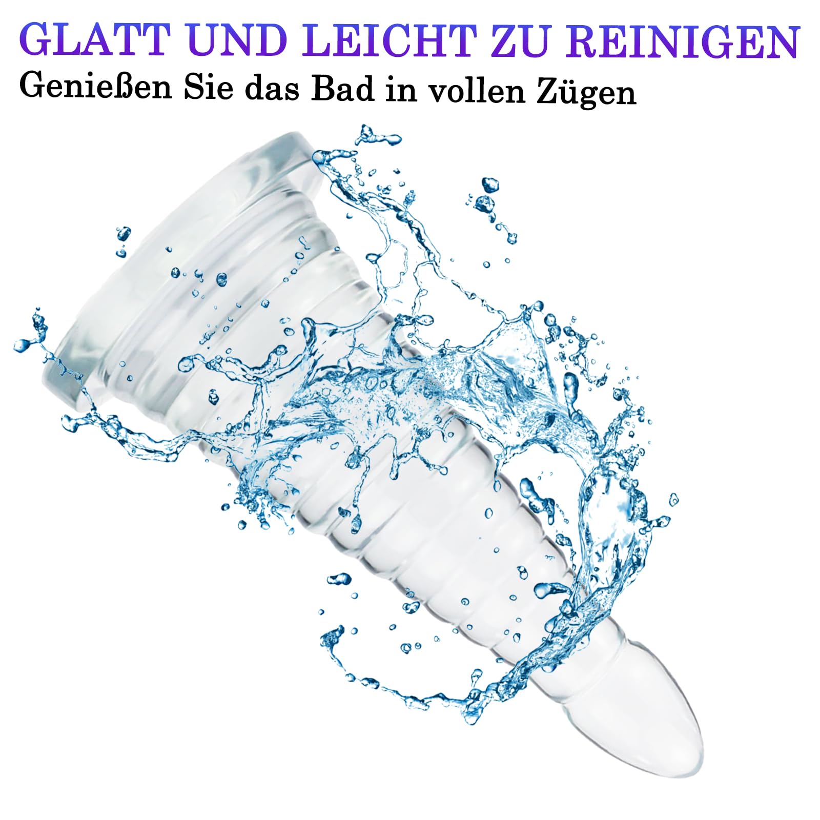 BDSMAGE 25cm Plug Anal, 9 cm de diámetro Dildo Anal Plug Dilatador, forma de cono Plug Anales, Butt Plug Juguetes Eróticos Sexuales, dilatador anal dildo consolador (Transparente)