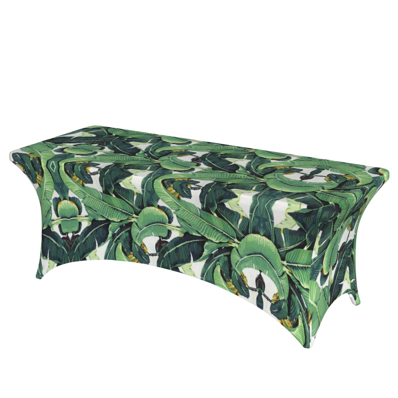 Tropical Banana Palm Leaves Print Rectangular Tablecloth Dining Banquet Party Events Home Celebration Table Cover