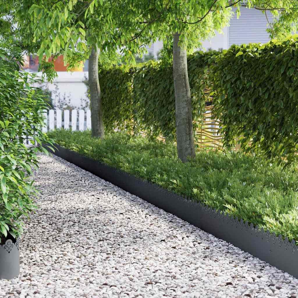 EBZFASO Steel Lawn Edging, Steel Edgings Of 103 0.05 22cm For Border Flower Beds(Anthracite/30,Scrollwork)