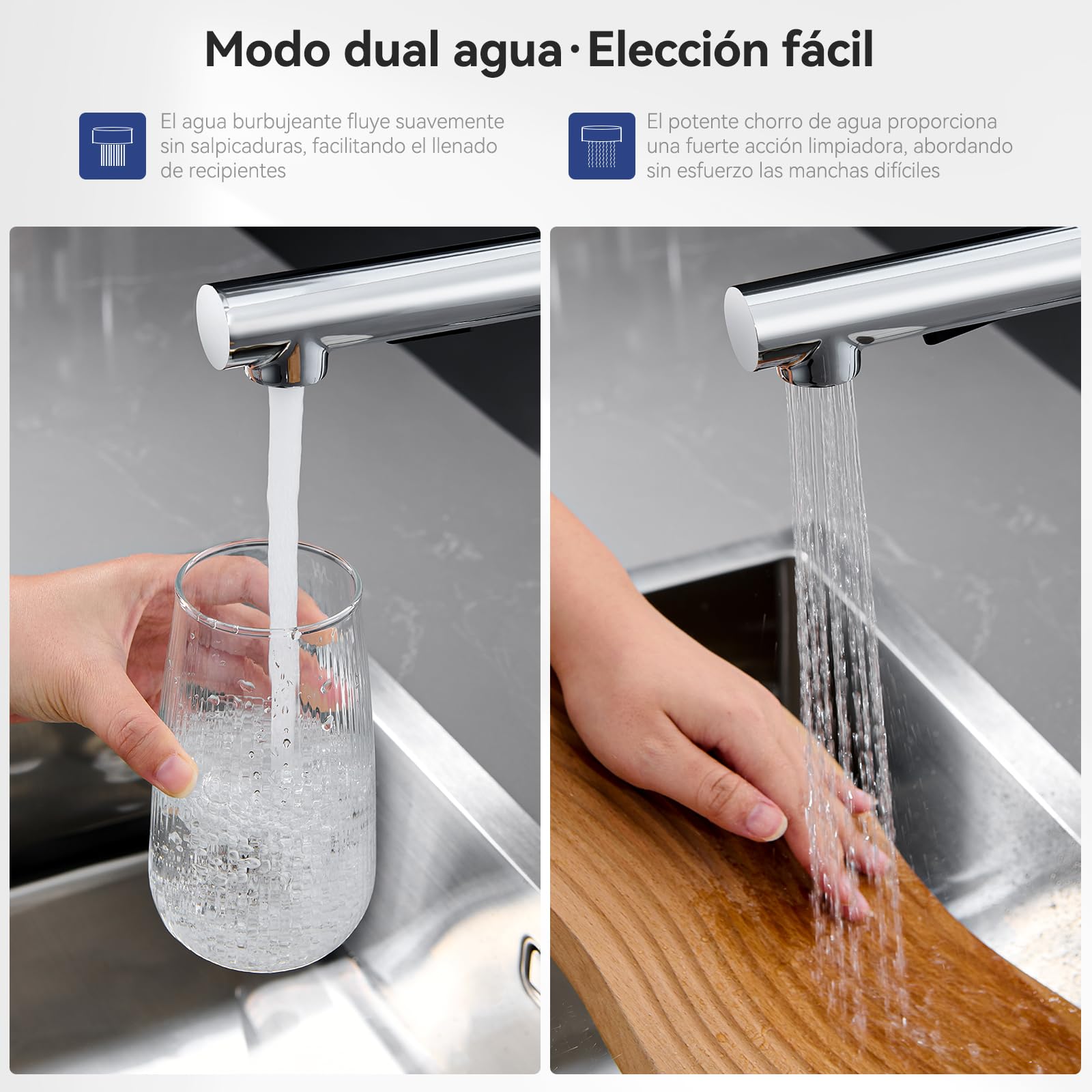 Rubinetto Lavello Cucina Cromo, Rubinetto Cucina Con Doccetta Estraibile, Miscelatore Cucina Con Due Tipi Di Getto D'acqua, Rubinetti Cucina In Acciaio Inossidabile Spazzolato