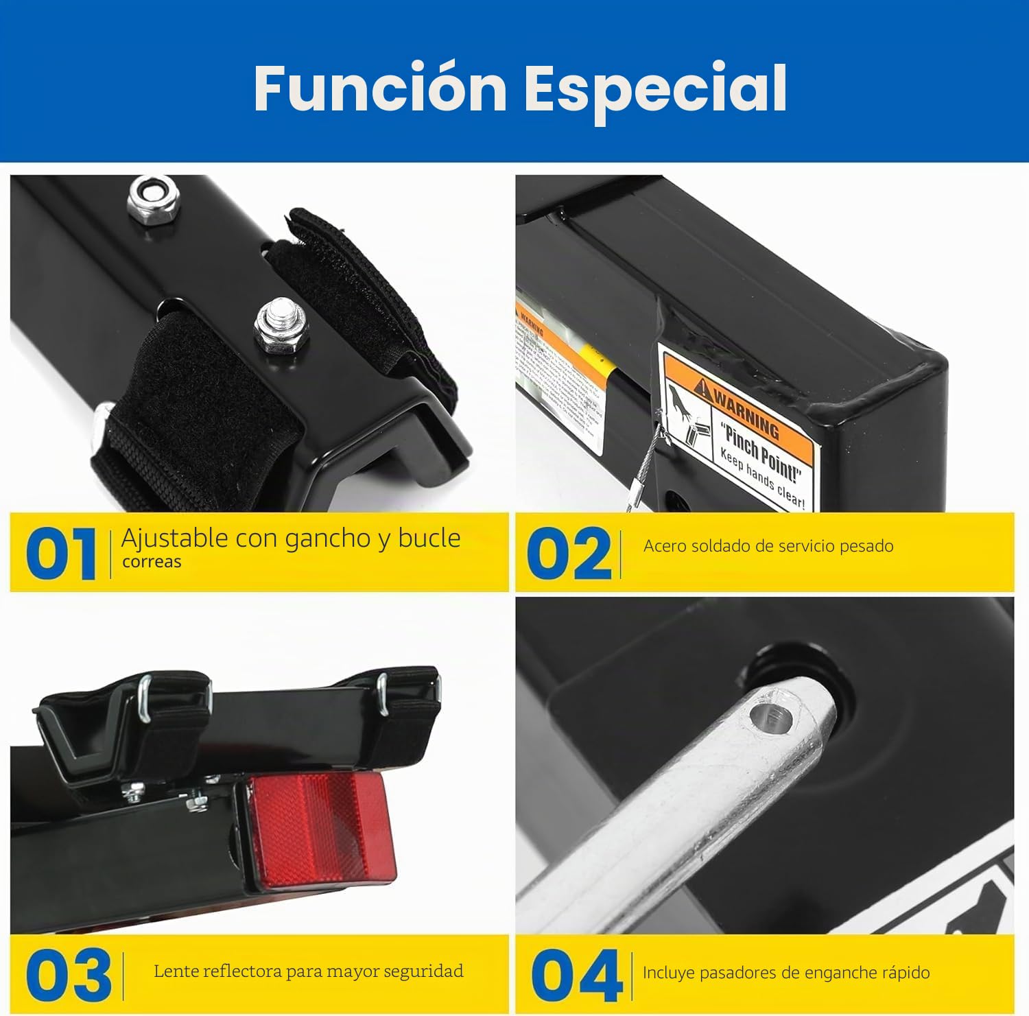 MaxxHaul 70210 - Soporte de Enganche para 4 Bicicletas, Color Negro para Coches, Camiones, SUV, minivans, Grande