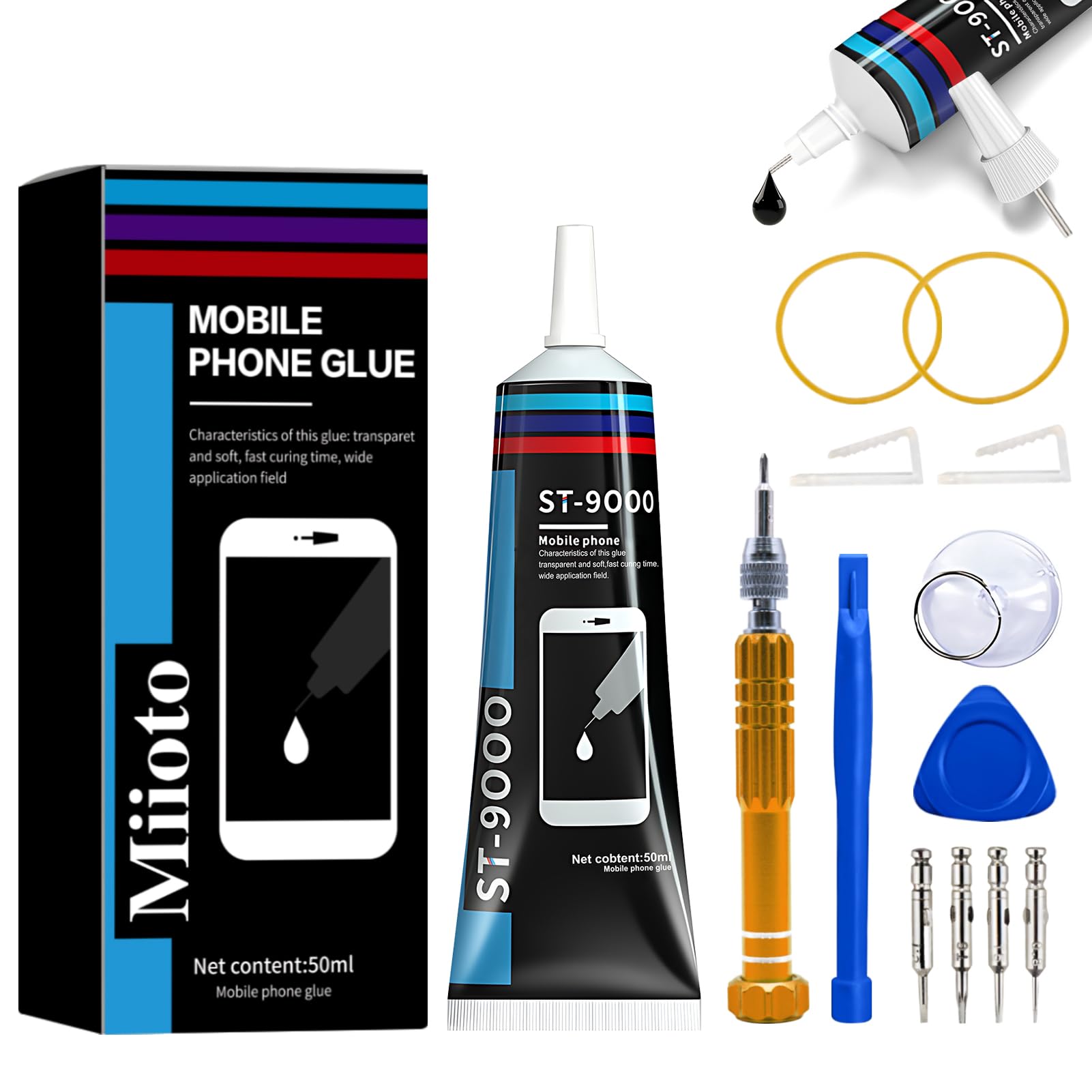 Phone Glue, Screen Repair Adhesive with Repair Tools for Electronic Screen Multi-Function Phone Repair Glue Craft Adhesive Kit for Electronic Screen,