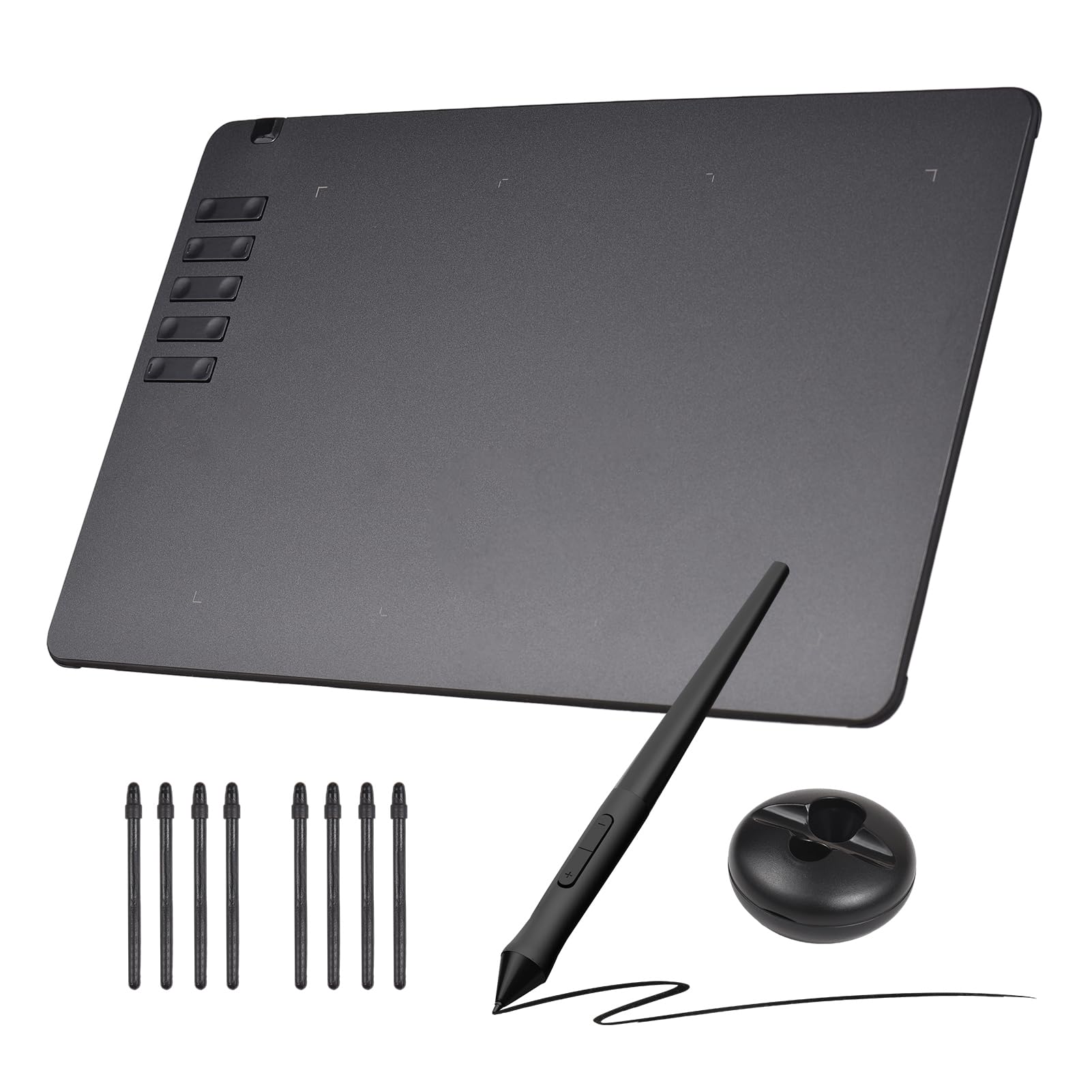 Jiawu Tavoletta Grafica, 16384 Livelli di Pressione Ultra Sottile 250x156mm Area Attiva con 10 Tasti di Scelta Rapida Personalizzabili per Mac (2)