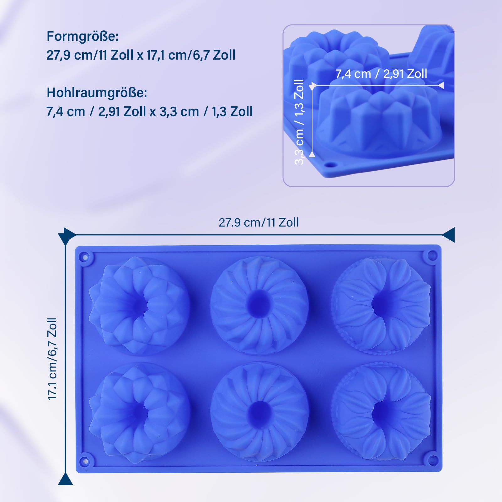 2 silikonowe formy do pieczenia babeczek – mini formy do pieczenia pączków, bezpieczny dla żywności silikon, powłoka nieprzywierająca, łatwe rozpuszczanie, odporne na wysoką temperaturę.