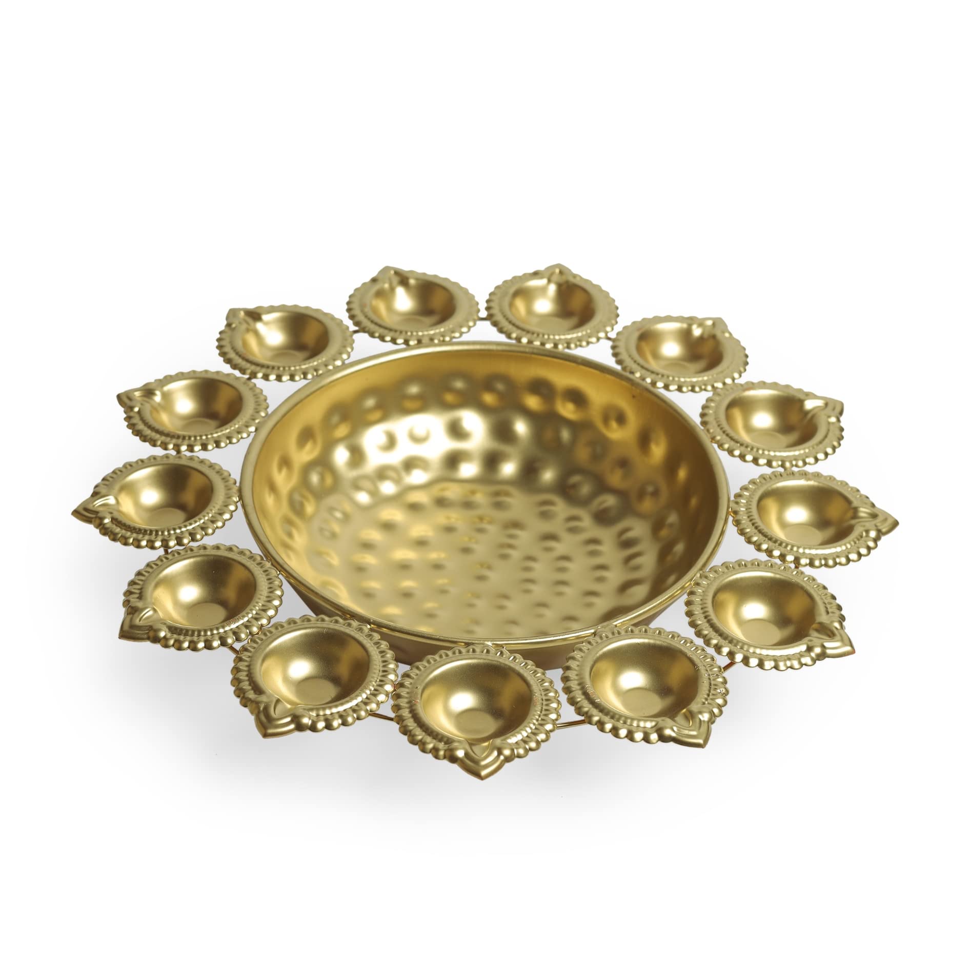 Bar Box Diya Shape Flower Decorative Urli Bowl    Potpourri Bowl    Tea Light Candles Holder Bowl    for Home,Office,and Table Decor (Gold) 200 ml - Image 2 thumbnail