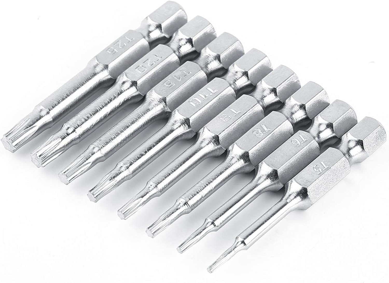 8pcs 50mm S2 Steel Star Head Screwdriver Set Bits Air Tools