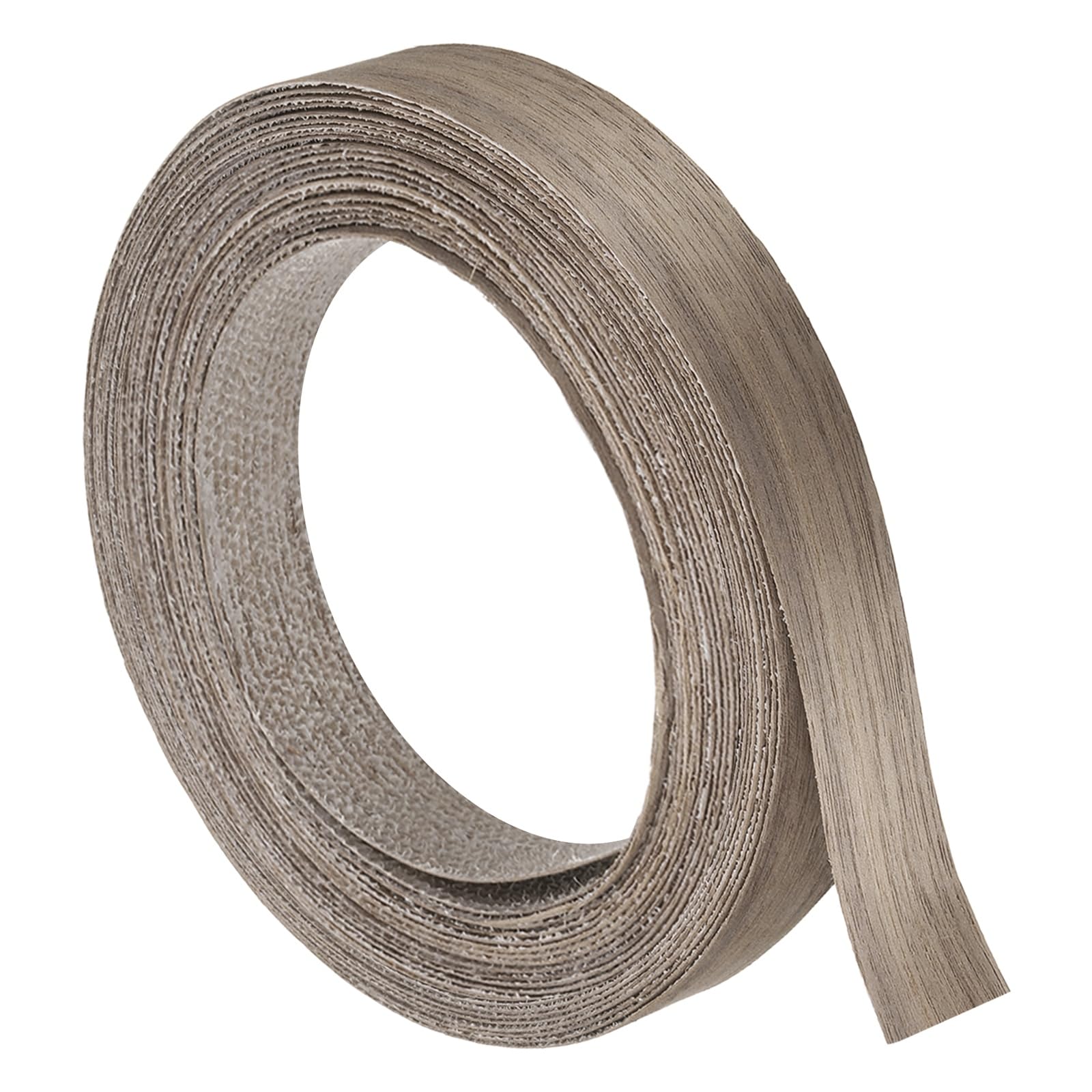 sourcing map 25mm x 8m (WxL) Wood Veneer Edge Banding, Pre-Glued Flexible Walnut Edging Strips, Iron on with Hot Melt Adhesive Wood Tape for Cabinet Repair and Furniture Restoration