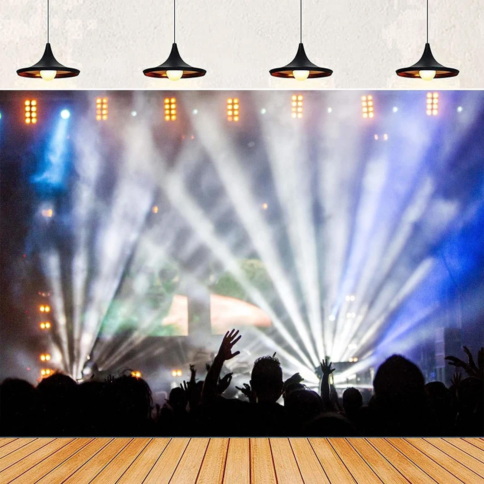 Palco Spotlight Fotografia Sfondo Musica Notte Rock Band Microfono Home Party Parete Banner Poster