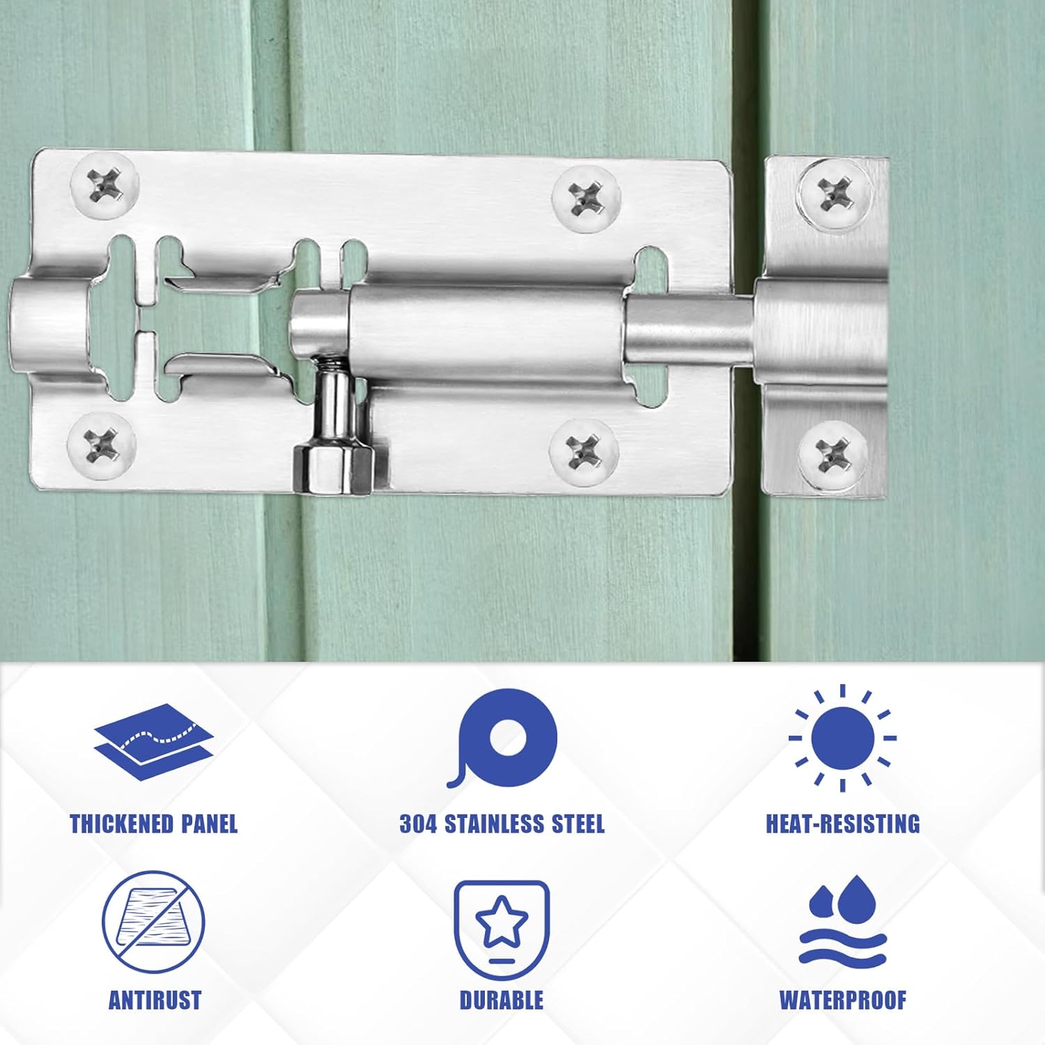24 Pack Barrel Bolt Latch 3 Inch Stainless Steel Thickened Slide Bolt Latch with 120 Mounting Screws for Door & Gate, Easy to Install Slide Locks for Inside Door Hardware (Silver)