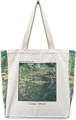 BROADREAM Bolso de lona con cremallera y bolsillo interior