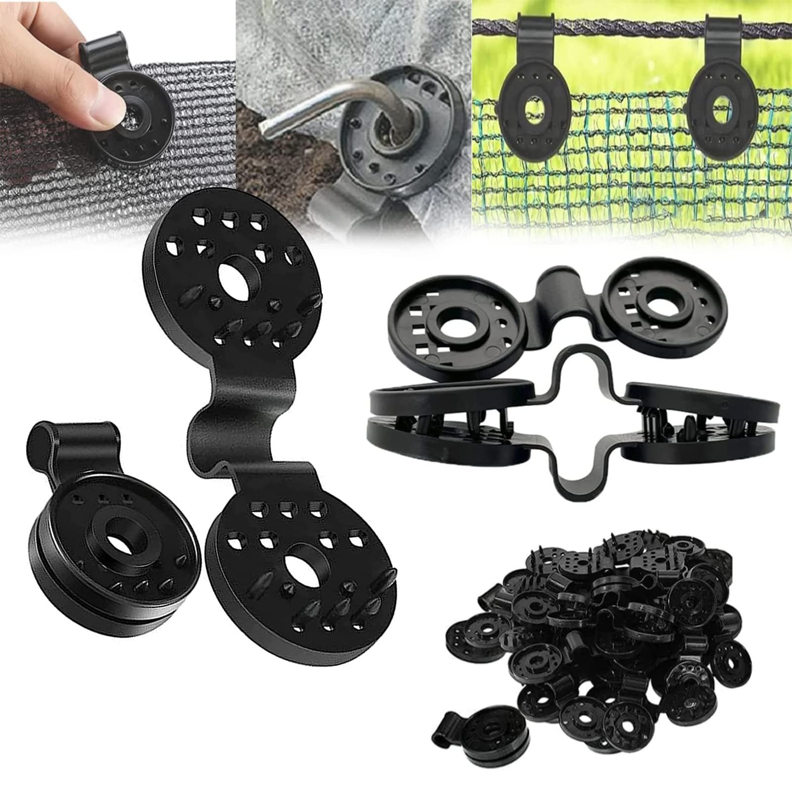 20 Clip Plastica Per Telo Ombreggiante - Regolabili, Antivento, Per Tende E Coperture