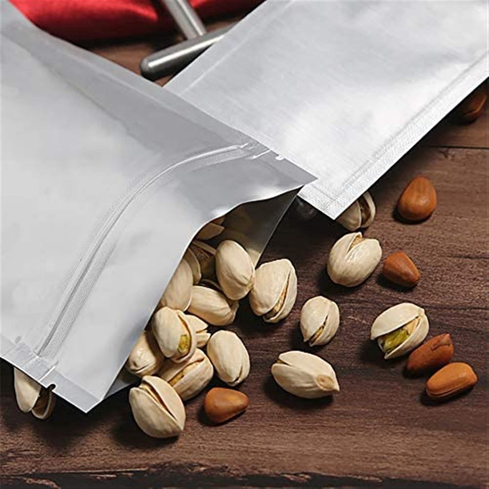 Vorderseite Aluminium-Verpackungssäcke, Aluminum Foil Mylar Food Storage Bags Resealable Heat Sealable Multiple Sizes Pack of 100(26x35cm)