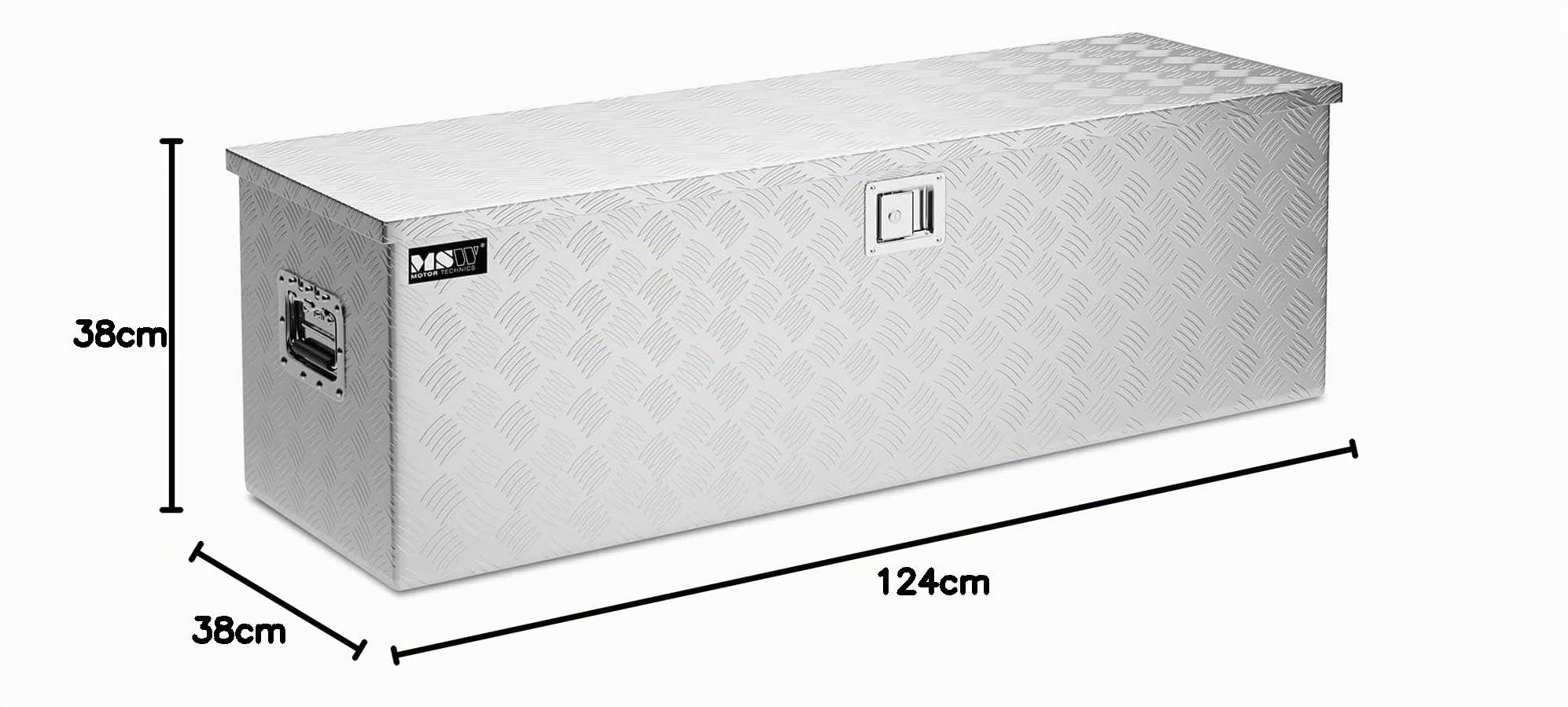 MSW Baule Porta Attrezzi Cassetta per gli Attrezzi MSW-ATB-1230 (154 L, 123 x 38 x 38 cm, Alluminio)