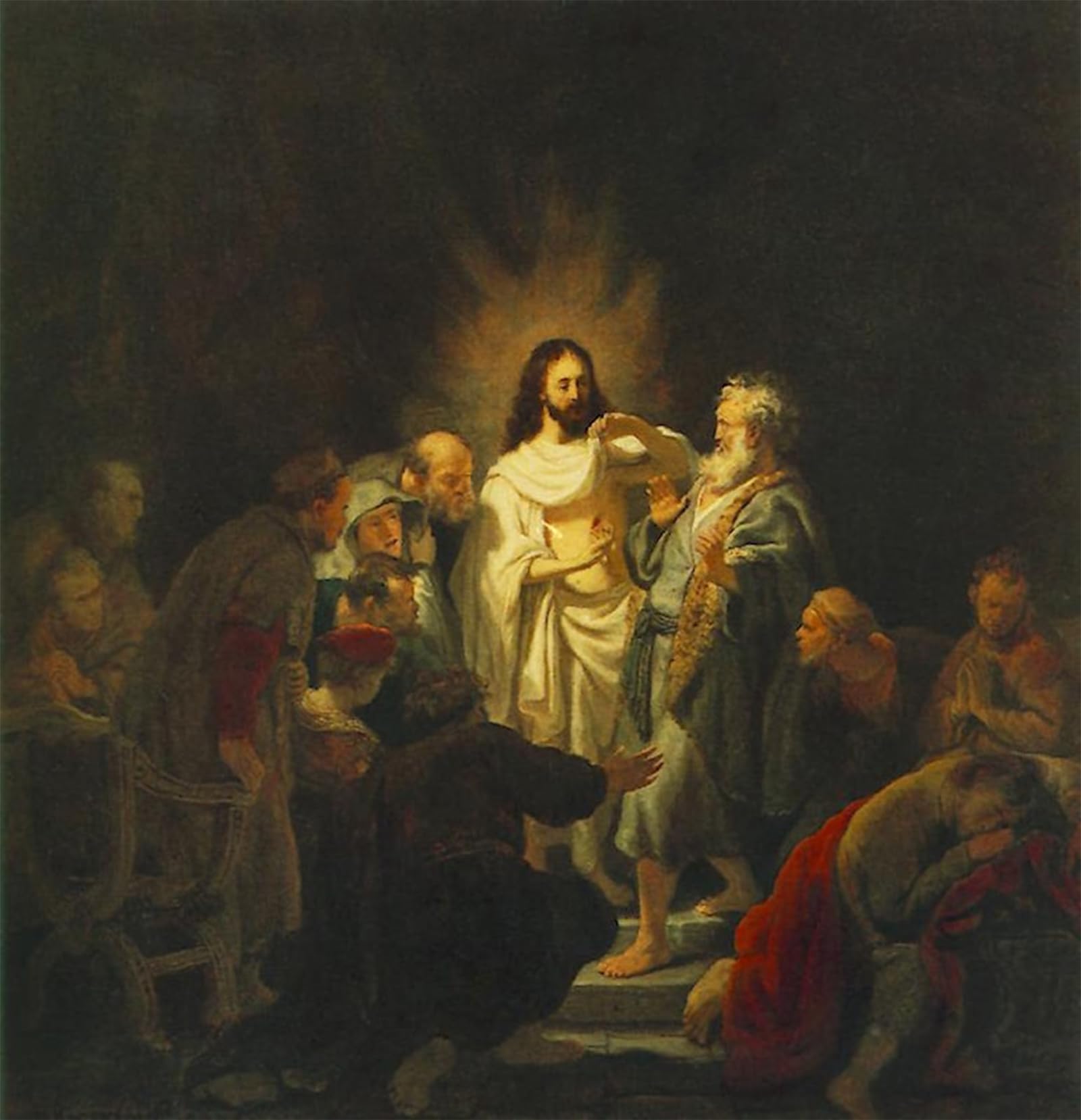 POSTERIIk Vintage Classic Picture Landscape Artwork the Incredulity of St. Thomas by Rembrandt Portrait Canvas Painting for Office Home Decor 60x90cm