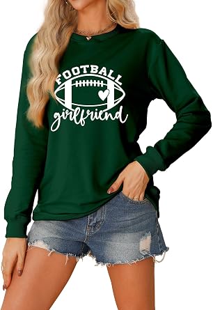 Football Girlfriend Sweatshirt For Women Game Day Football Shirt Crewneck Football Pullover Football Fan Sweater