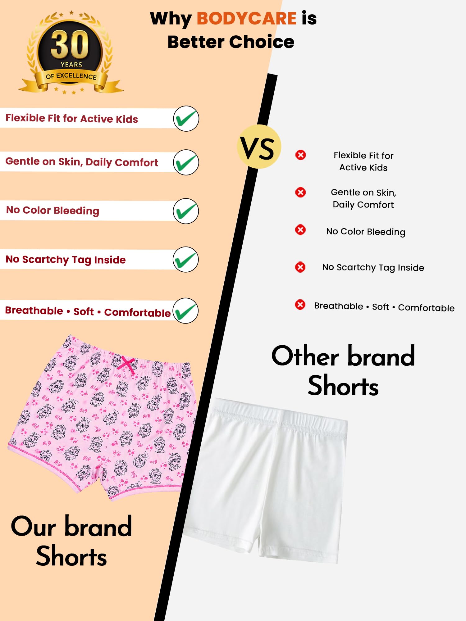 BODYCARE KIDS Cotton BODYCARE Girls Printed Shorts Pack Of 4 Print Suitable For All Day Wear With Ultrasoft And Durable Waistband For Rash Free Experience, 18 Months-24 Months 3
