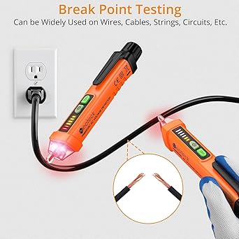 Neoteck Non-Contact AC Voltage Tester Pen, AC 12-1000V, LED Flashlight, Buzzer Alarm for Live/Null Wire Judgment