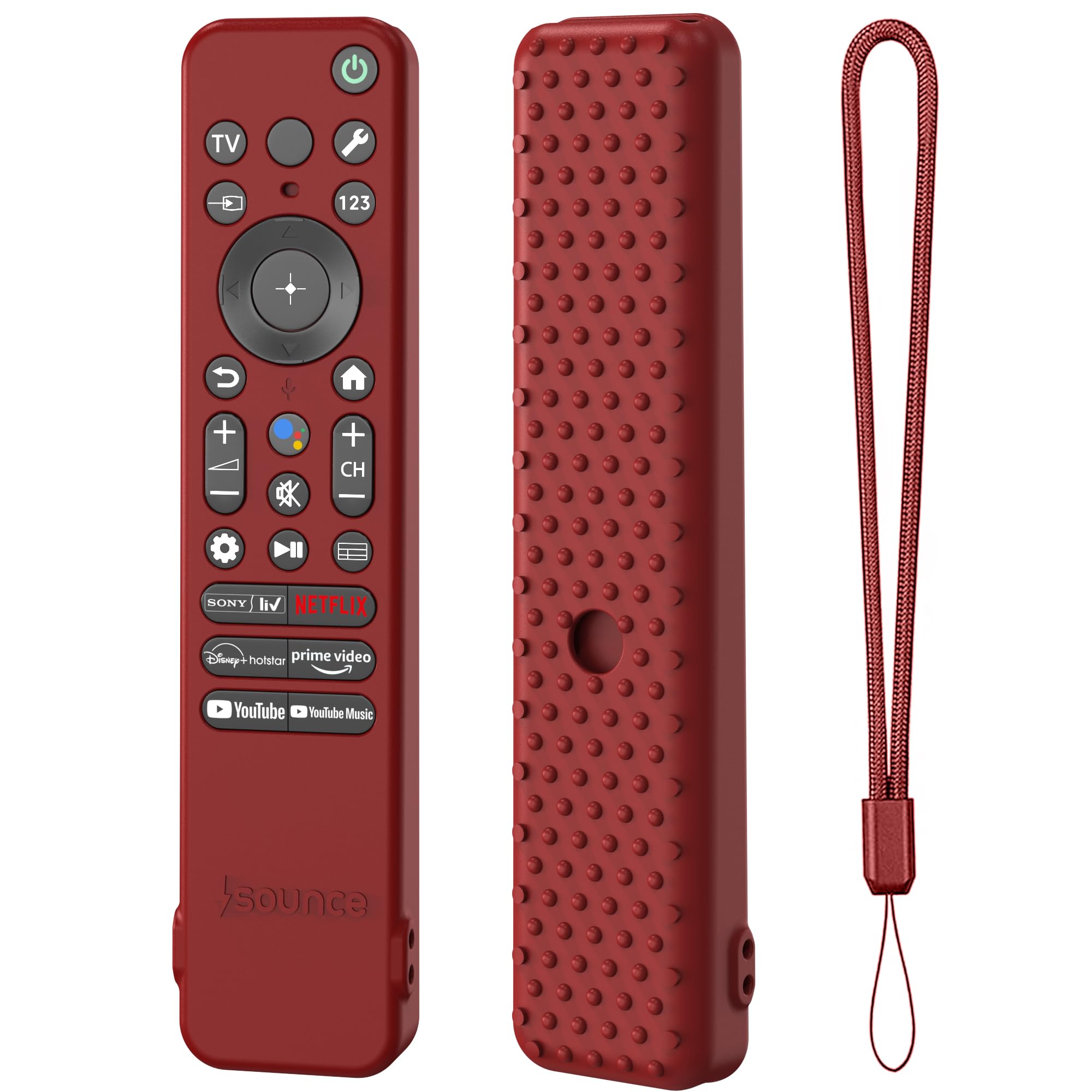Sounce Silicone Remote Cover Compatible with Sony Bravia Smart TV 2023 RMF-TX910U – Shockproof Protective Case with Anti-Slip Texture, Precision Cutouts (Maroon) [Remote Not Included]-image-10
