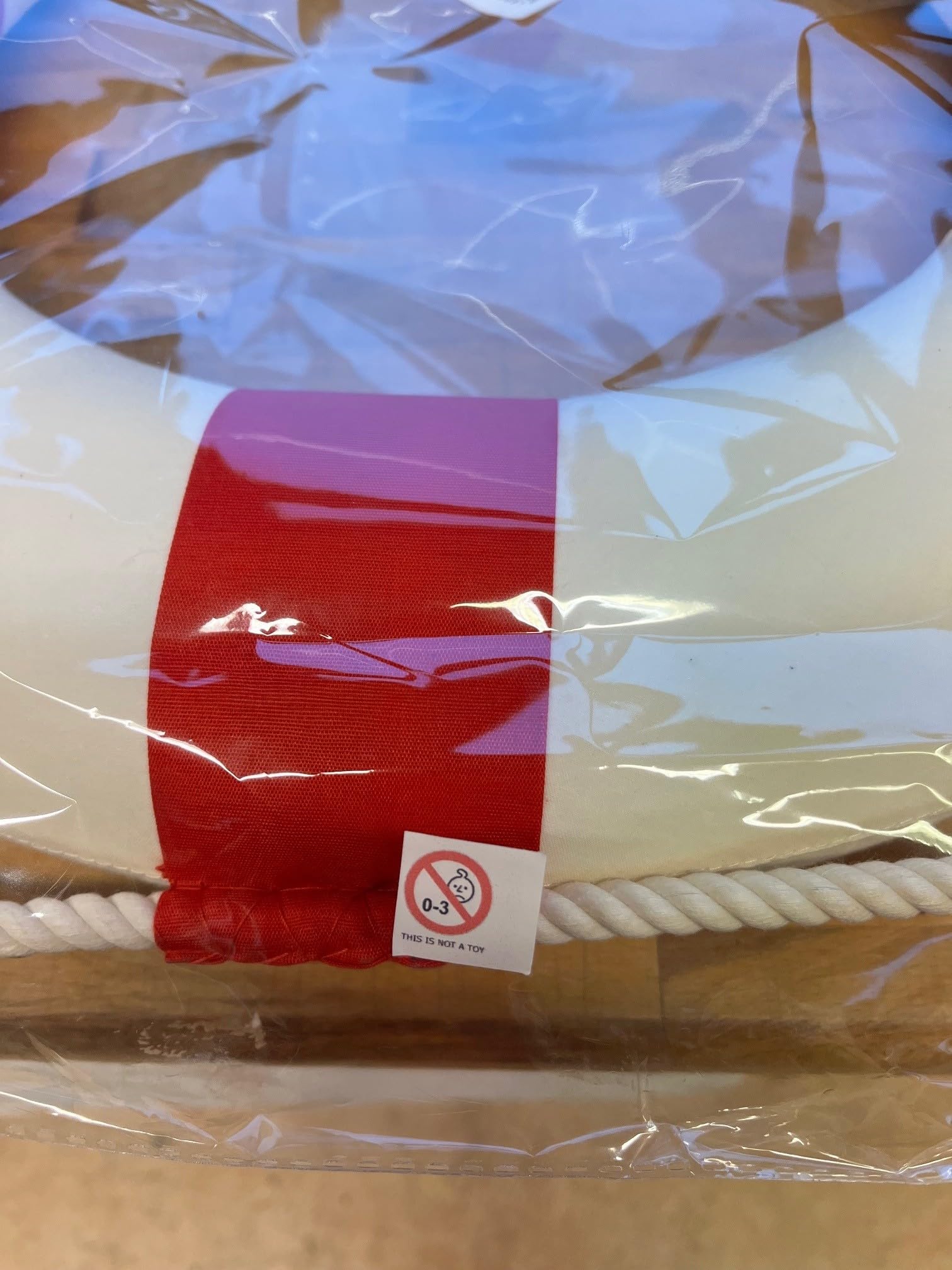 Rot weißer Deko Rettungsring 50cm