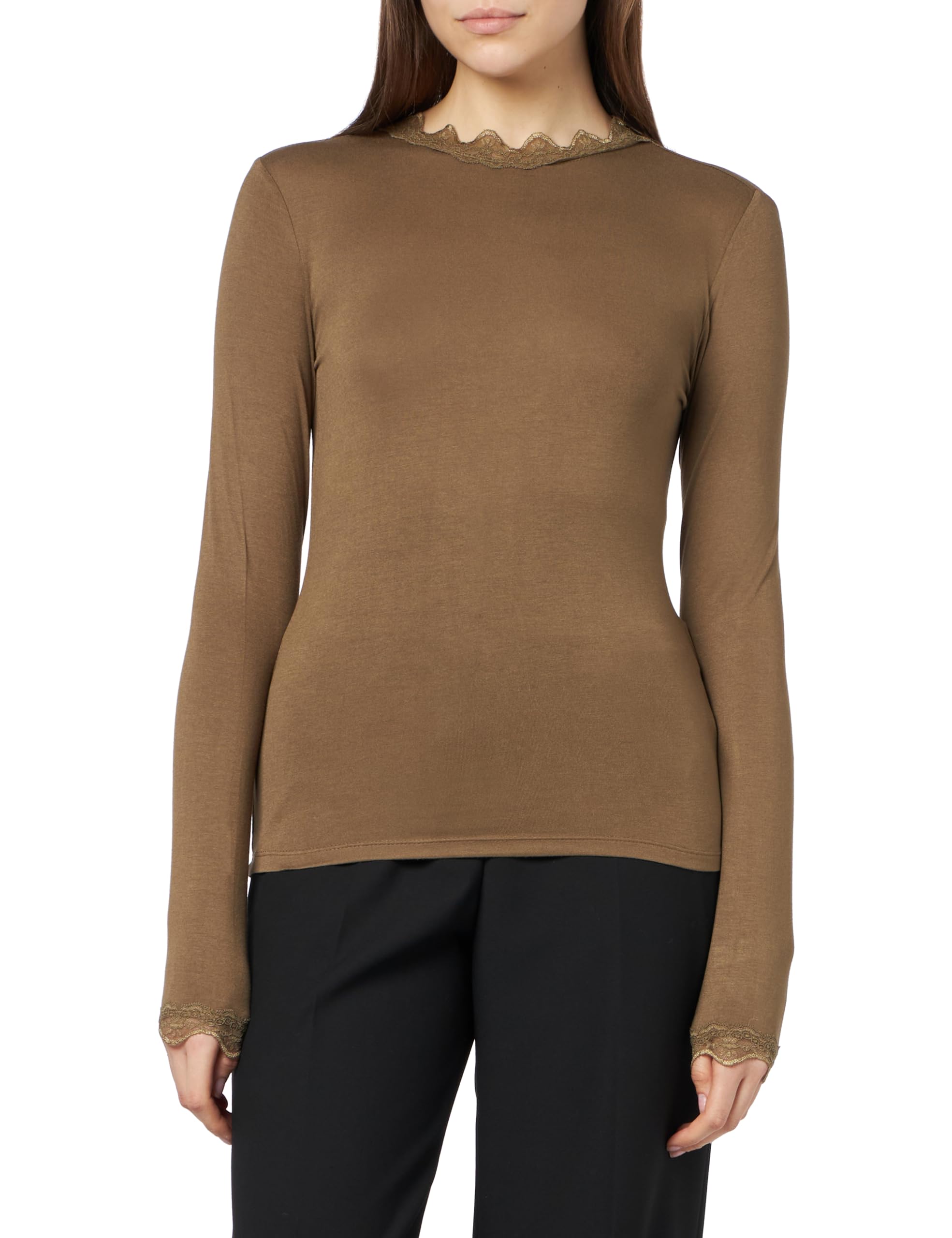 Bestseller A/S VMROSA LS Highneck Top JRS NOOS, Capers, XS