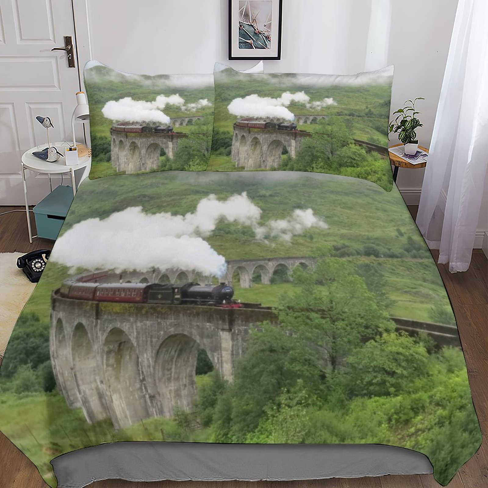 Parure de lit Jacobite Steam Train 200x200 cadeau idéal filles garçons