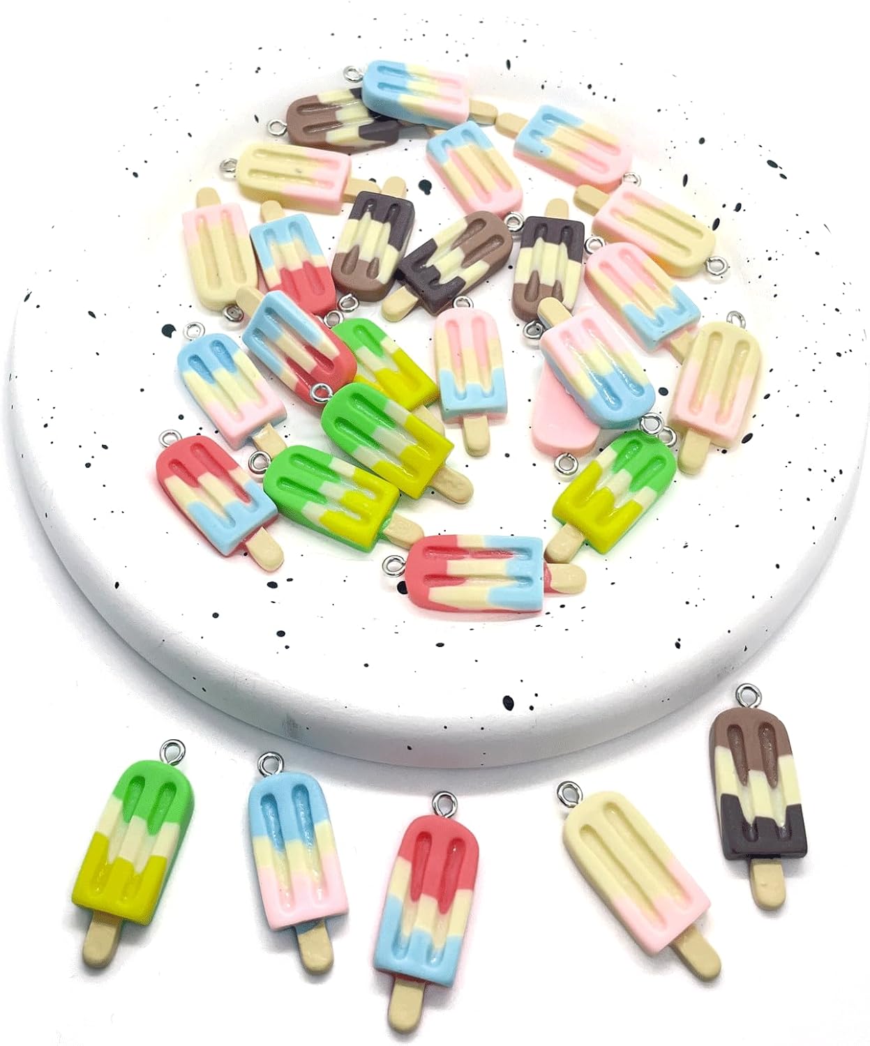 24PCS Strawberry Resin Pendants Charms, 3 Styles Resin Pendant with Iron Loop, Cute Fruit Charms Ornament, 3D Simulation Fruit Pendant Charms for Necklace Bracelet Earrings Jewelry Making DIY Crafts - Image 4