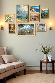 8 li Ah ap  er eveli Tablo Seti  i ek Temal  35x50 ve 20x30 cm   Dekoratif Duvar Tablosu- i ek