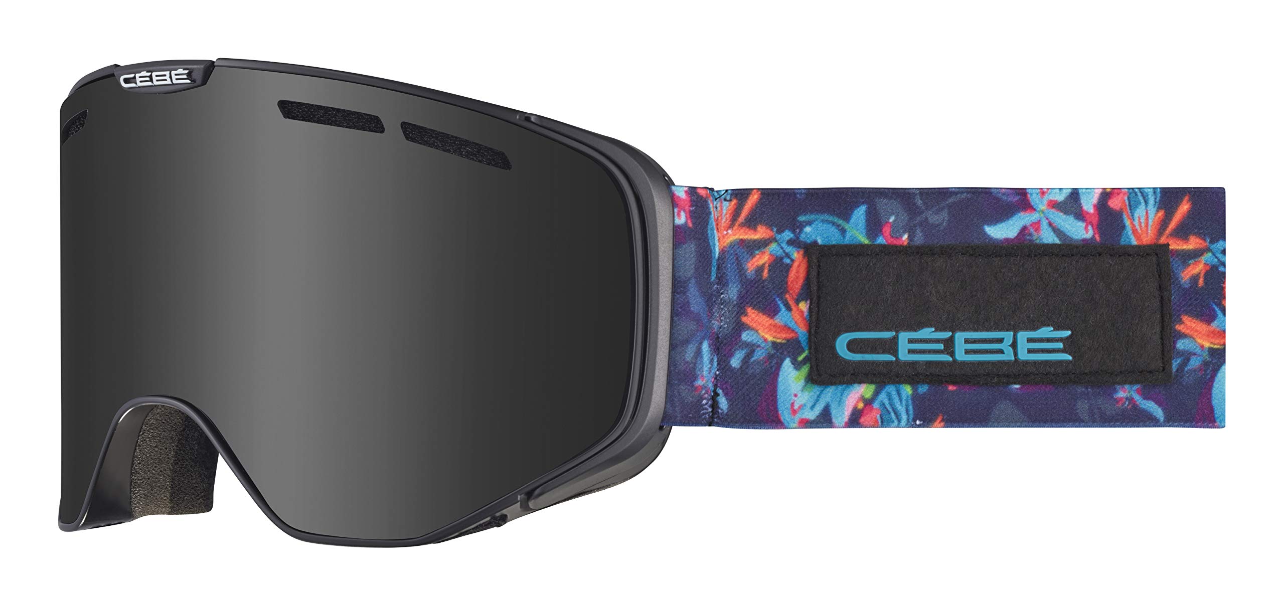 Cébé ATTRACTION Matte Green Geometric Camo/Grey Ultra Black Cat.3 | Grande - Gafas De Nieve Unisex Para Adultos