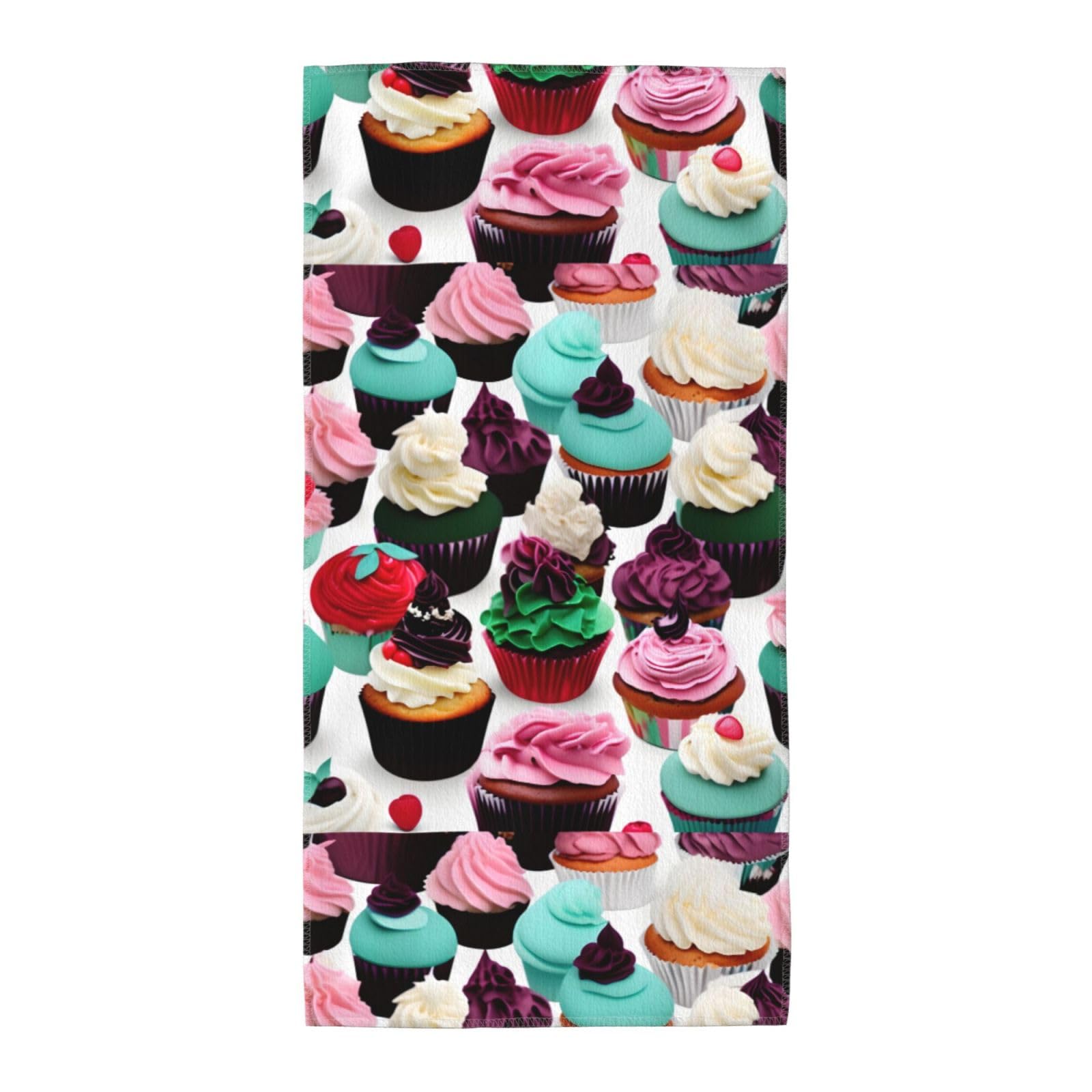 Oazcvbnn Unisex Black Delicious Cupcakes Print Extra Long Beach Towel Soft Comfortable Quick-Dry Gym Hiking Picnics Swimming