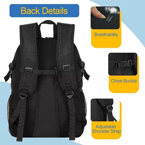DAFISKY Basketball Backpack Sports Bag | Basketball Bag with Shoe Compartment and Ball Holder, 30L Large gym bag for boys girls