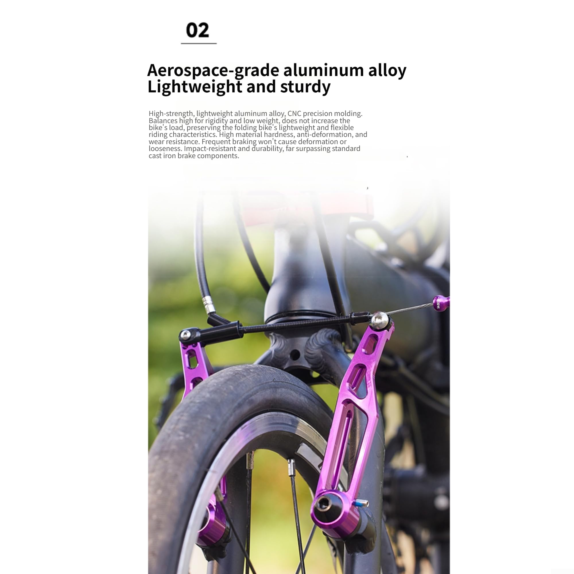 Bicicleta plegable V Brake Set 108mm Aleación de aluminio para Dahon P8 (púrpura)