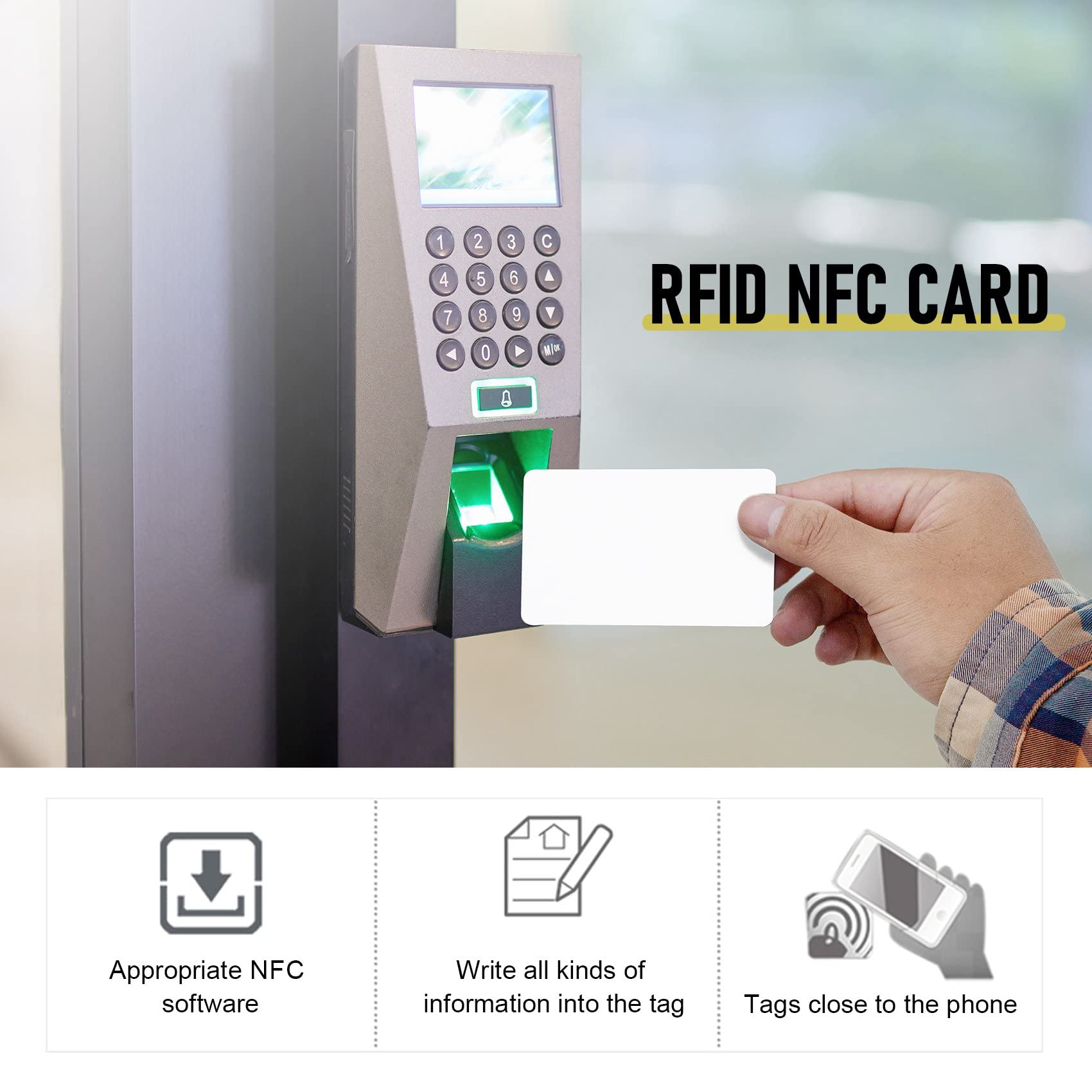 10 Carte NFC RFID 13.56MHz - Schede PVC Riscrivibili Per Controllo Accessi - Foto 8