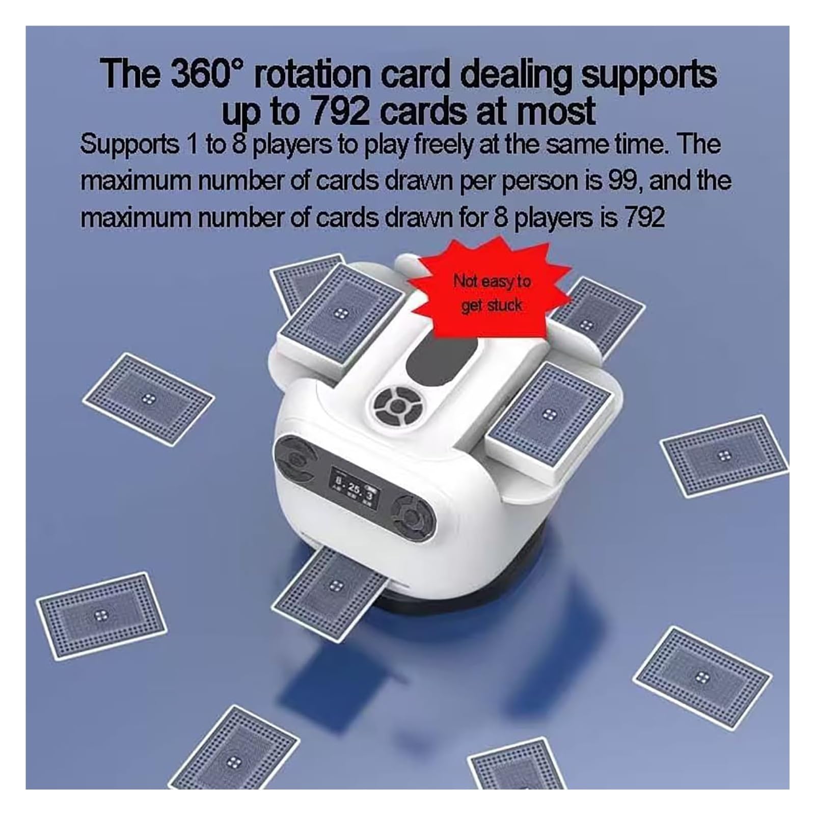 Shuffler automatico di carte e dealer, macchina da poker elettrica 2 in 1 per 8 giocatori, auto-shuffling con display LCD per riunioni di famiglia