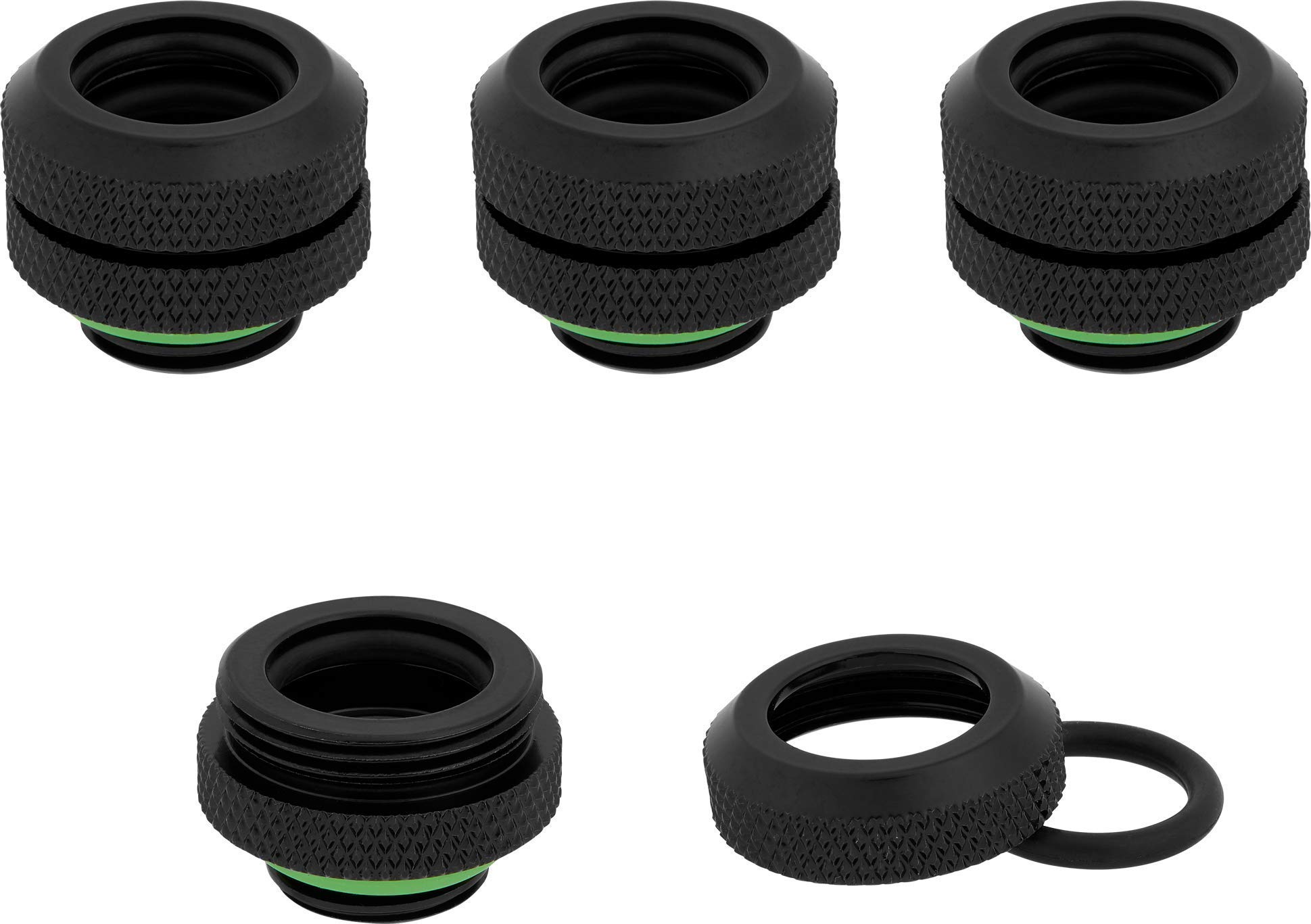 Corsair Hydro X Series, XF Hardline - 90° Anschluss mit AD 12 mm - Viererpack - Schwarz