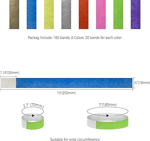 Miniatura 7 de Mr-Label Pulseras de papel imprimibles Tyvek de 160 unidades de  pulgadas solo para impresora de inyección de tinta, bandas de boletos impermeables