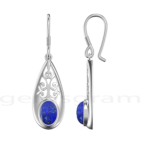 Miniatura 3 de Gemsgram Handcrafted 925 Sterling Silver Birthstone Statement Earrings Drop Dangle for Christmas or Thanksgiving Gifts-Women Customization Available