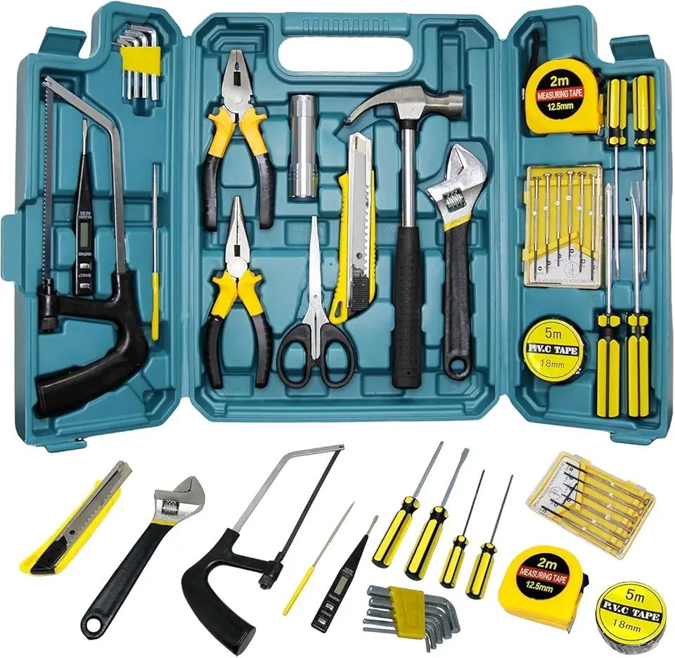 Kit Ferramentas Jogo Caixa Ferramentas Maleta Completa Jogo Manuais Ferramentas Mala Multiuso Simples 27 Peças com Caixa de Ferramenta Organizadora Estojão - Premium