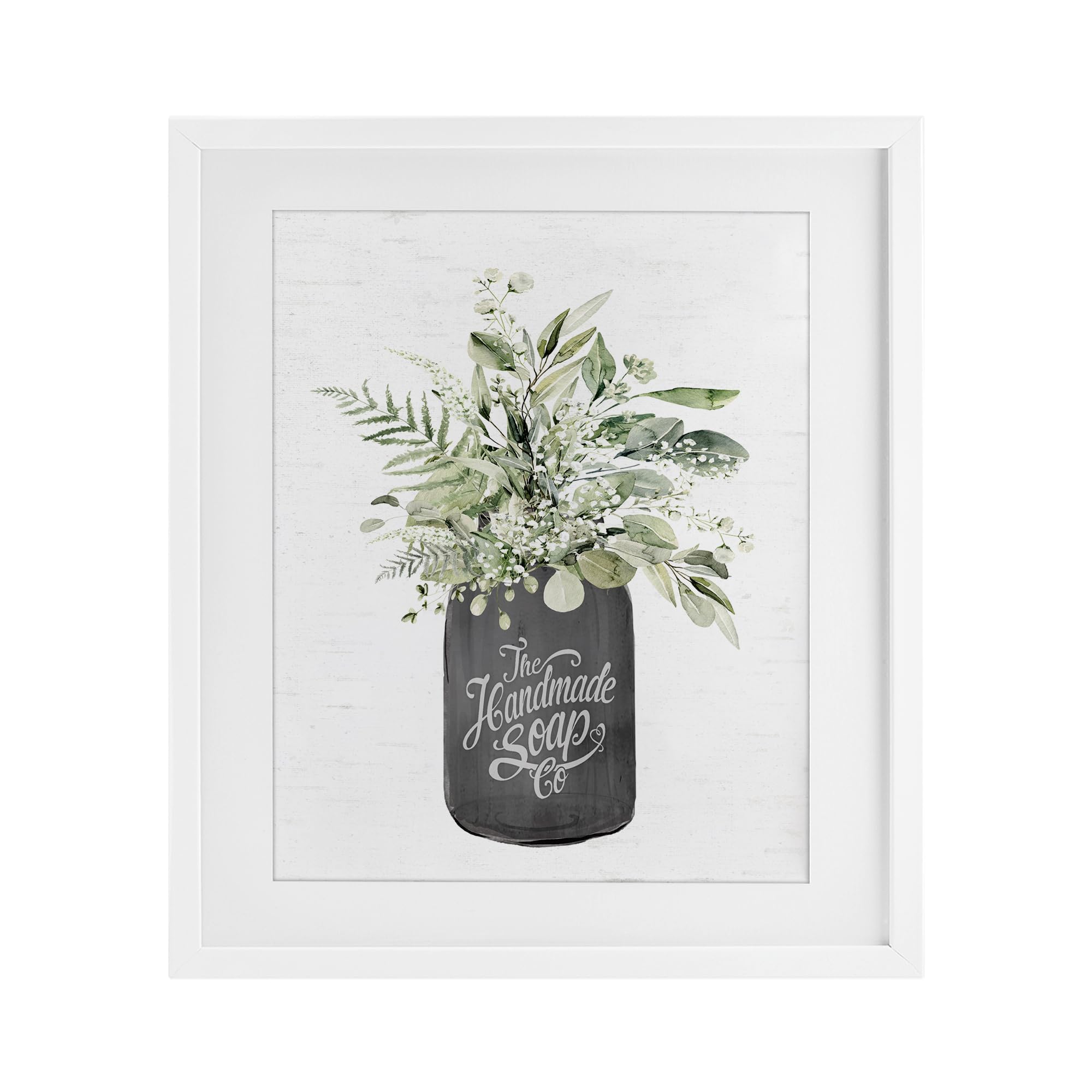 Stupell Industries Handmade Soap Botanicals White Framed Print Under Glass design by Lettered and Lined, 16 x 13