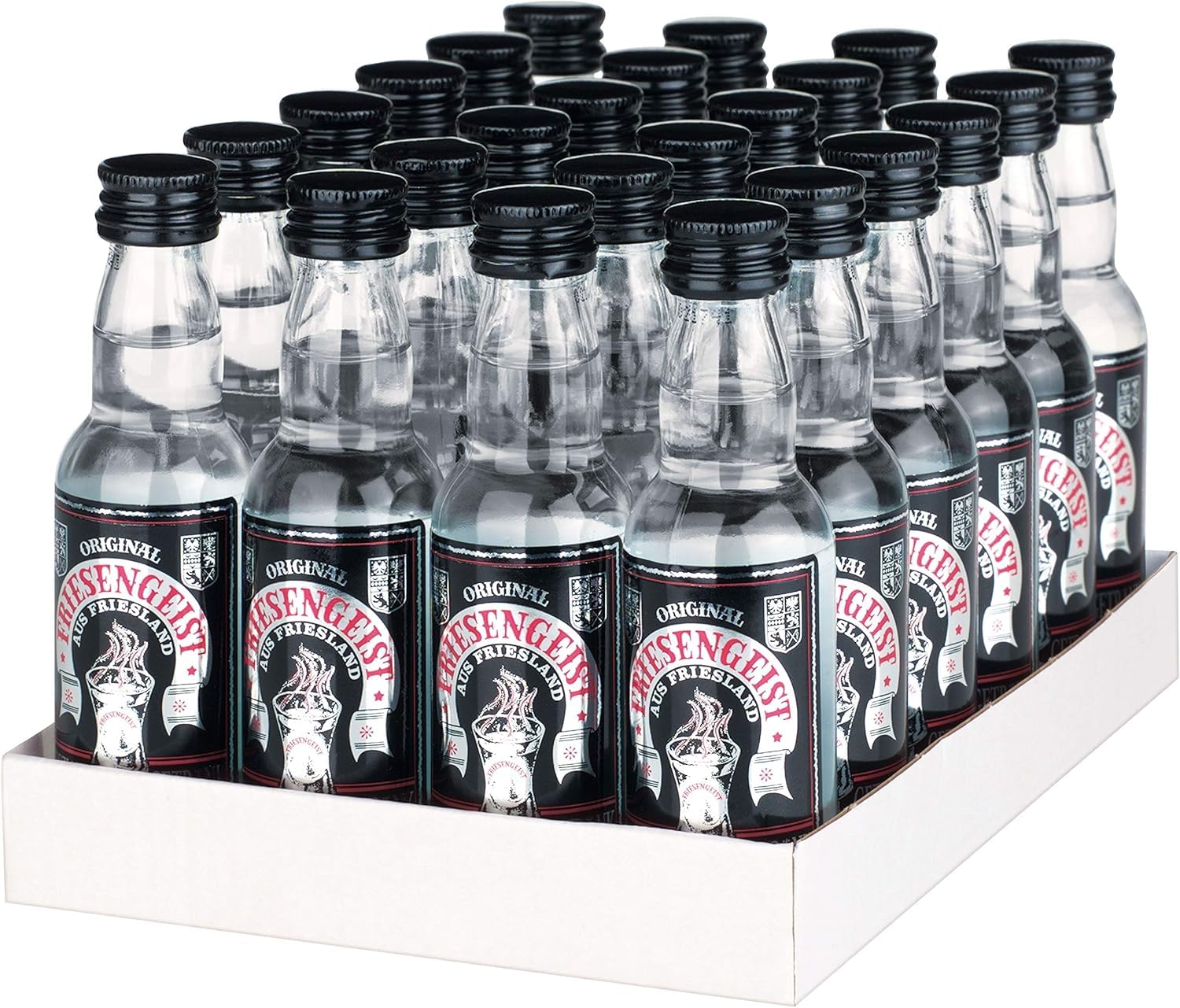Friesengeist | Kornbrand | 24 x 40ml | in Holzfässern gelagert | aromatischer Geschmack | nach ostfriesischem Originalrezept hergestellt